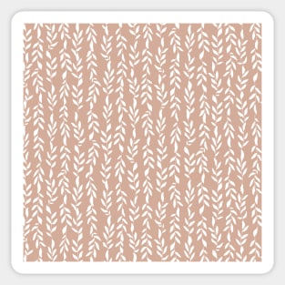 Taupe Minimalist Leaves Pattern Sticker